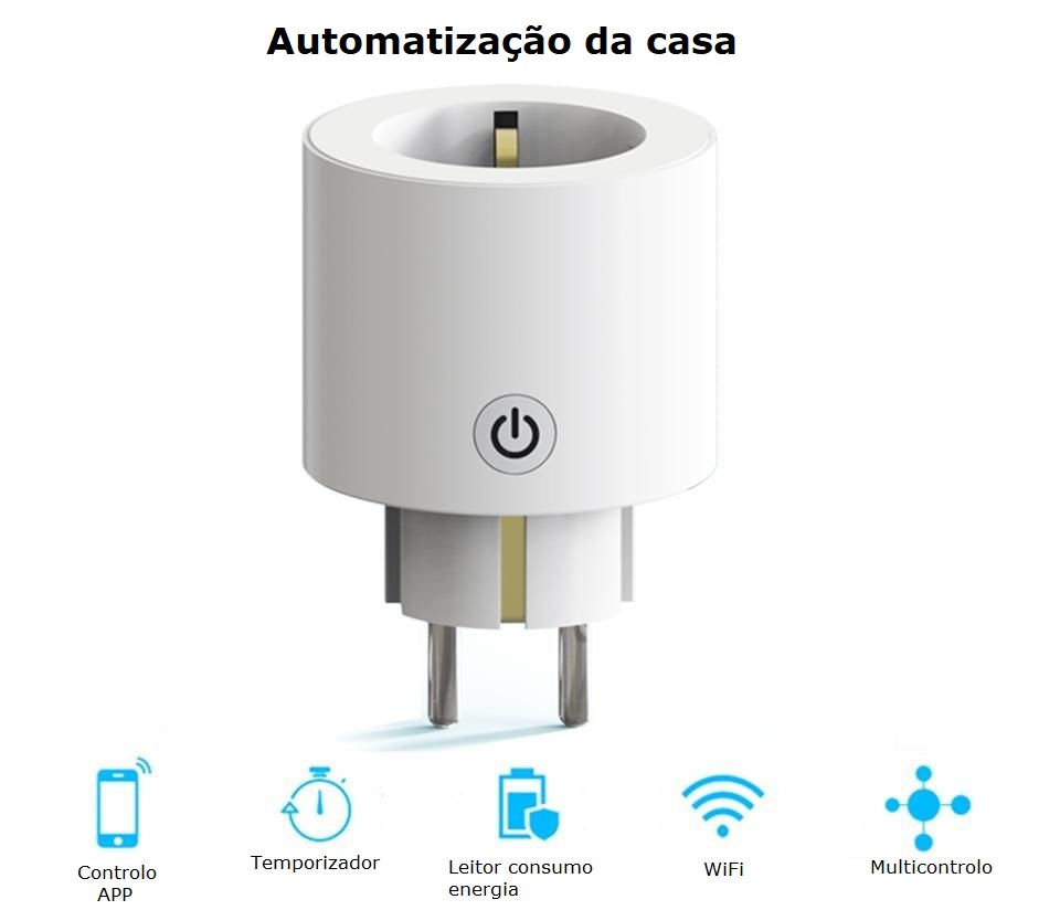 Tomada Wifi 16a C/ Medidor De Consumo
