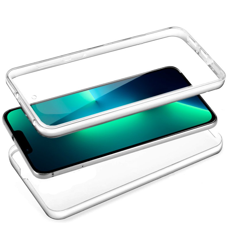 Cool Capa de Silicone 3d para iPhone 13 Pro (Frente e Verso Transparentes)