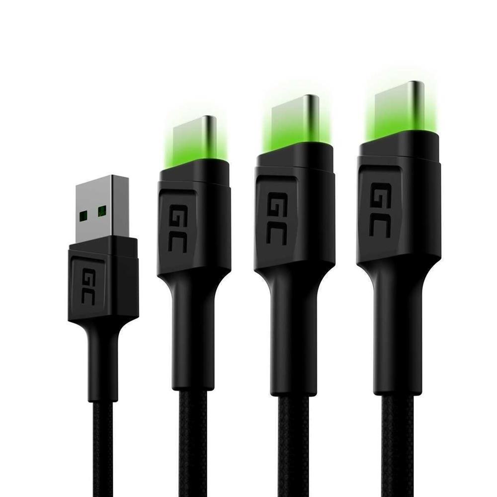 Set 3x Green Cell Gc Ray Usb-C 200cm Cable With G.