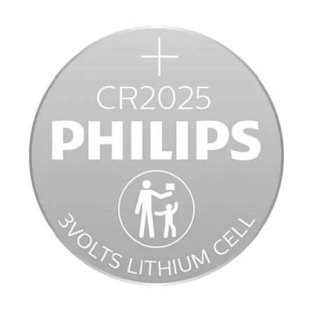 Pack de 4 Pilas de Botón Philips Cr2025 Lithium/ 3v