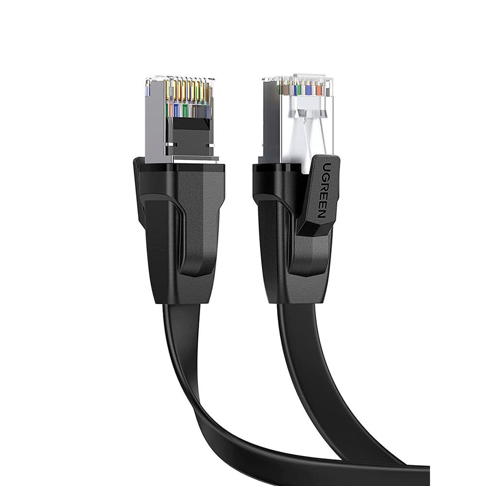 Ugreen Nw134 Cat 8 U/Ftp Plochý Ethernetový Kabel Rj45 Z Cisté Medi 1m (Cerný)