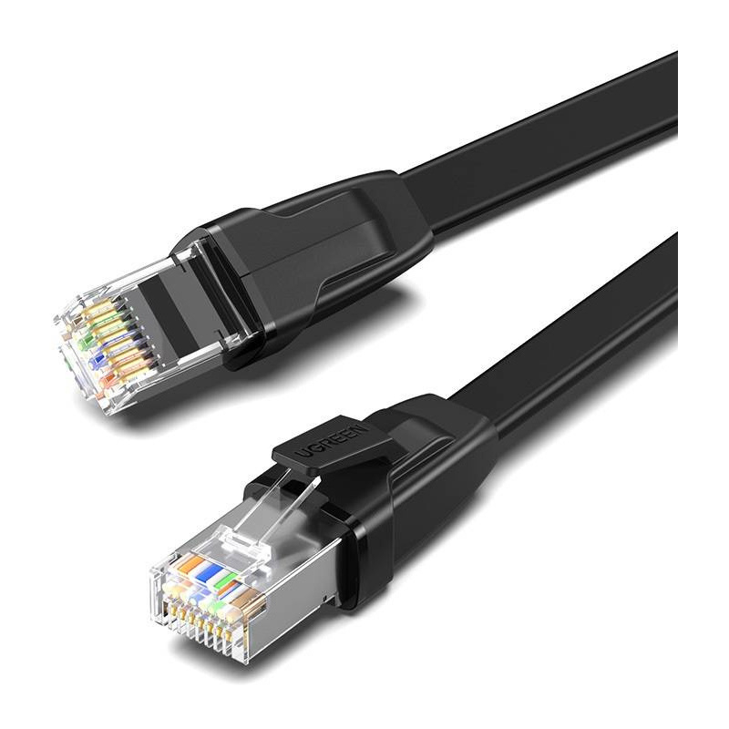 Ugreen Nw134 Cat 8 U/Ftp Plochý Ethernetový Kabel Rj45 Z Cisté Medi 0,5 M (Cerný)