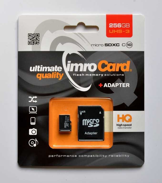 Imro Microsdxc 10/256gb Uhs-3 Adp Memory Card Car.