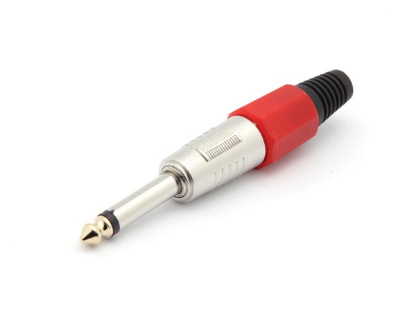 6.35mm Professional Male Jack Connector - Mono - Red
