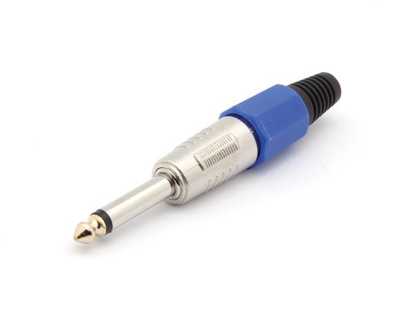 6.35mm Professional Male Jack Connector - Mono - Blue