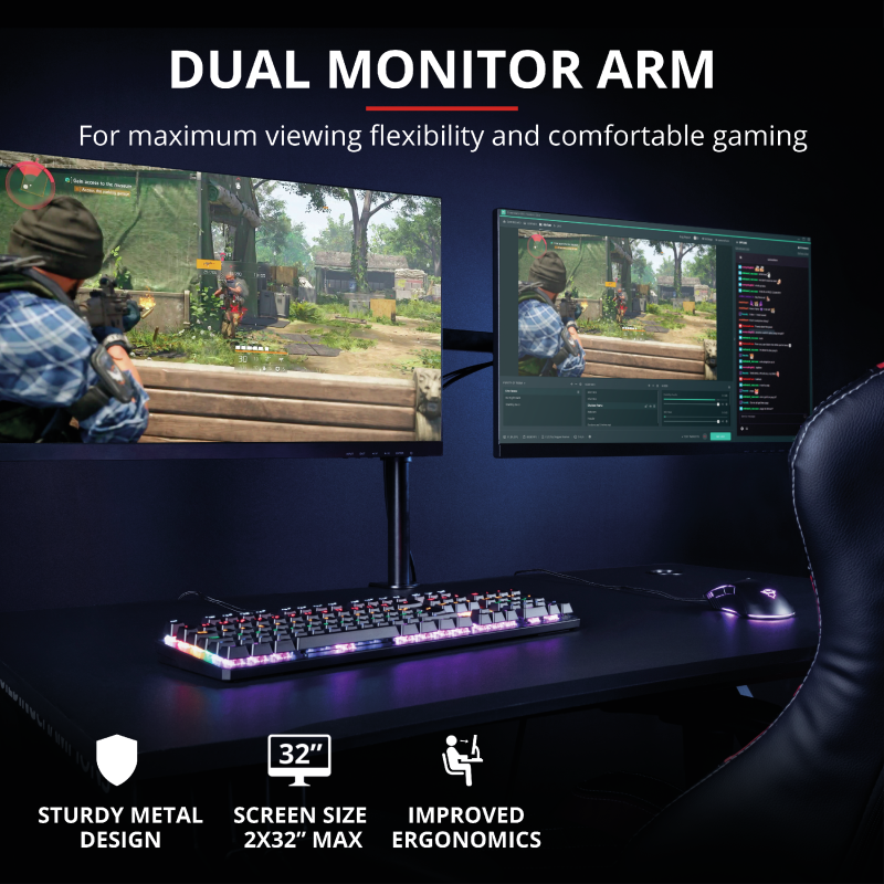 Trust Gxt 1120 Mara Dual Monitor Arm 81,3 Cm (32
