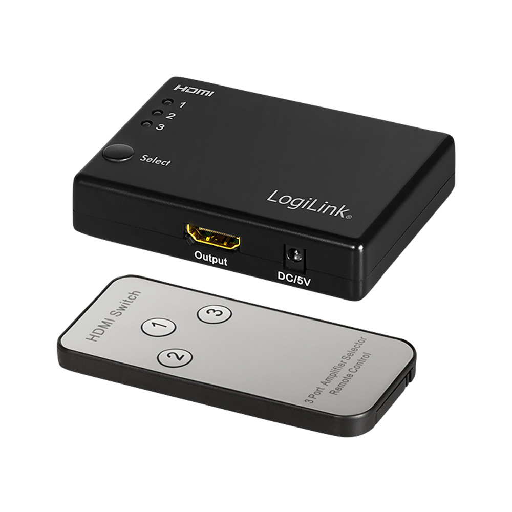 Logilink Switch Hdmi 3x1-Port, 1080p/60hz, Hdcp,Cec,Rc,Smal