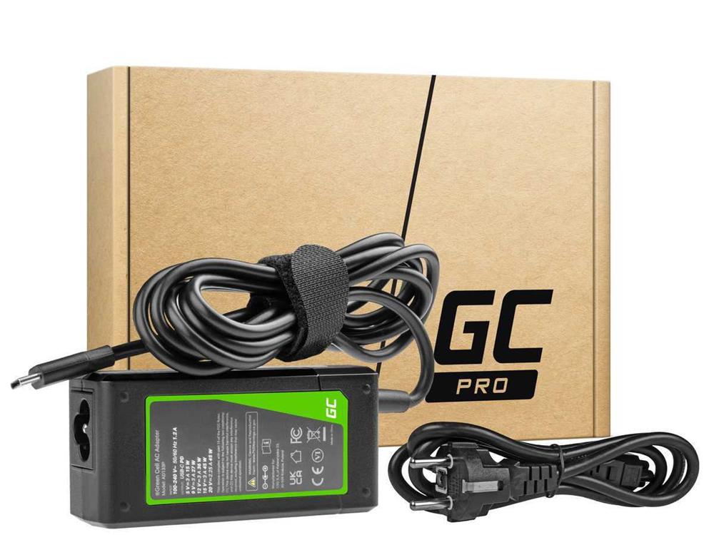 Charger / Ac Adapter / Power Supply Green Cell Usb-C 45w For Laptops, Tablets And Phones