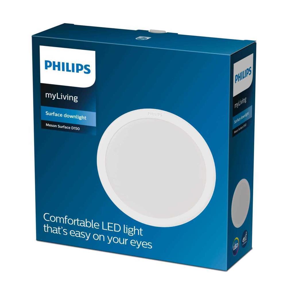 Downlight LED de Superficie/Embutir 16,5w 1300lm 4000k Luz do Dia. Mod. Meson Ø17,01x5cm Philips