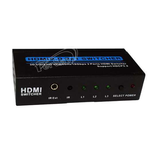 Conmutador 3 entradas HDMI 2.0 y 1 salida