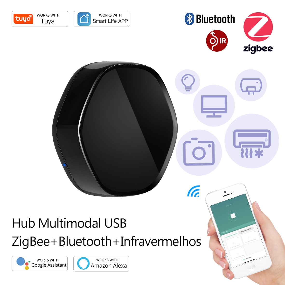 Hub Multimodal Usb Zigbee + Bluetooth + Infraverme