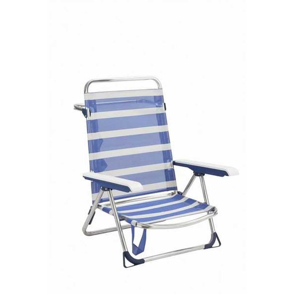 Cadeira de Praia Alco 6075alf-1556 Alumínio Múltiplas Posições Dobrável 62 X 82 X 65 Cm 