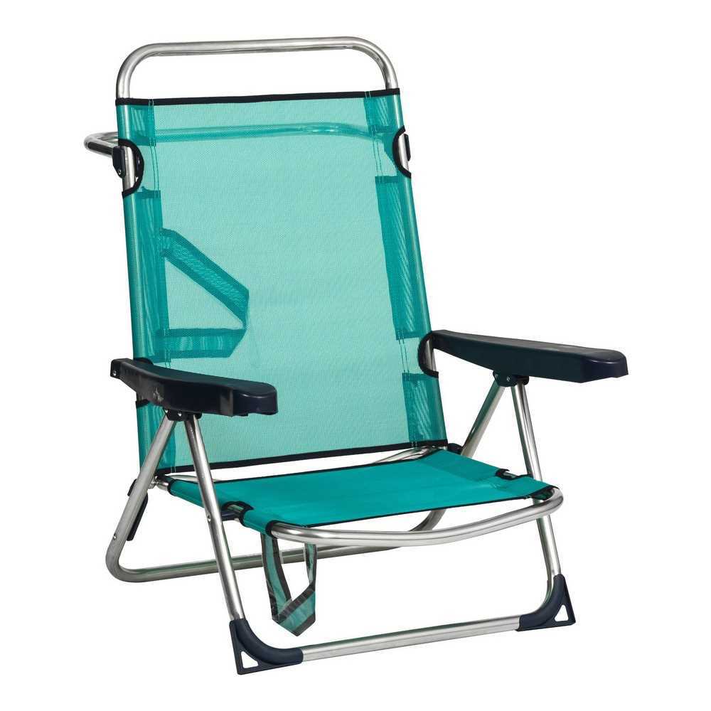 Cadeira de Praia Alumínio Verde Dobrável Múltipla.