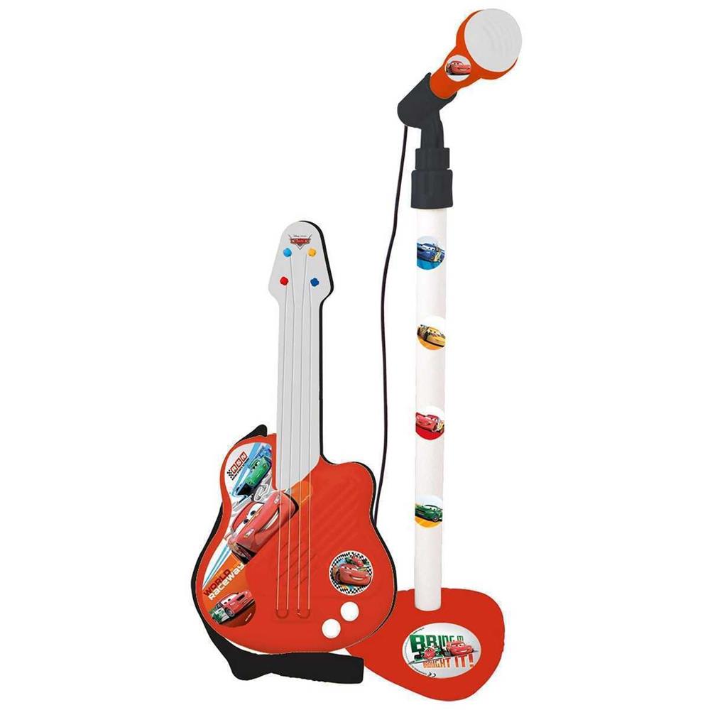 Brinquedo musical Cars Microfone Vermelho Guitarr.