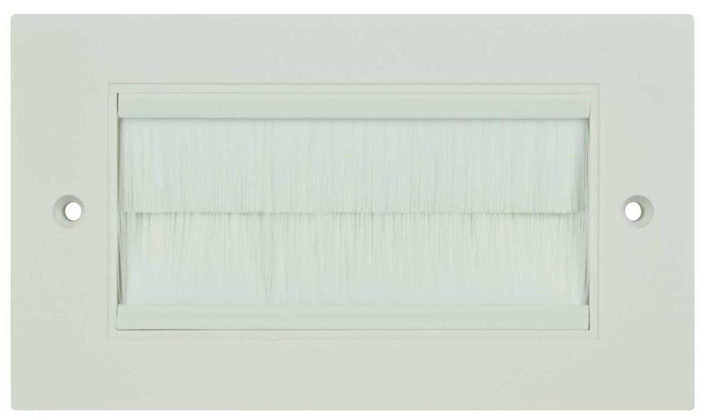 White Double Gang Wallplate Brushes
