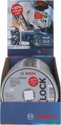 Lata com 10 Discos de Corte X-Lock Standard For Inox (Reto) Medidas: Ø115x1mm 2608619266 Bosch