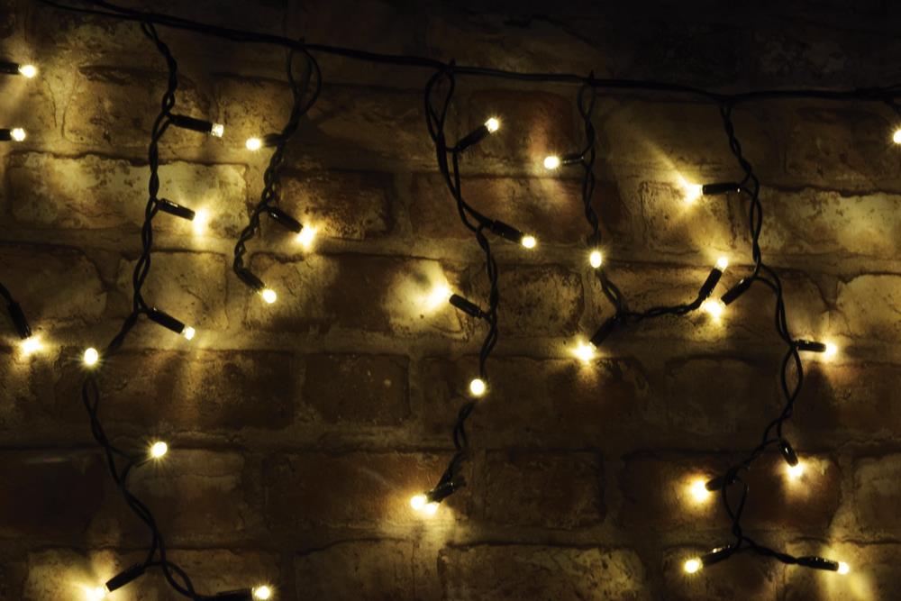 100 LED Conectável Icicle String Light Ww