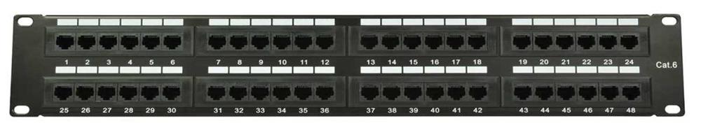 48-Port Cat6 Idc Patch Panel 2u + Cable Management
