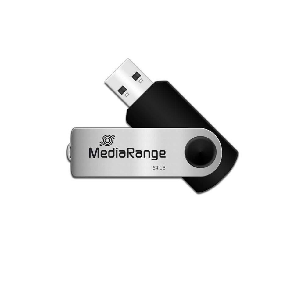 MediaRange USB-Stick 64GB USB 2.0 swivel swing Aquário Electrónica