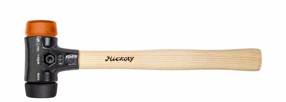 Wiha Soft-Faced Hammer Safety Medium Soft/Hard With Hickory Wooden Handle, Round Hammer Face (26611)