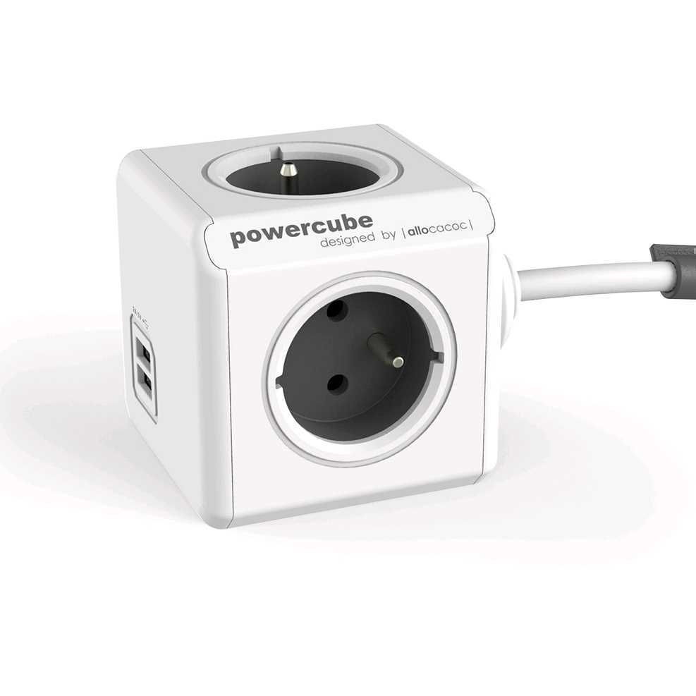 Allocacoc Powercube Extended Usb E(Fr)  1.5m Power Extension 4 Ac Outlet(S)