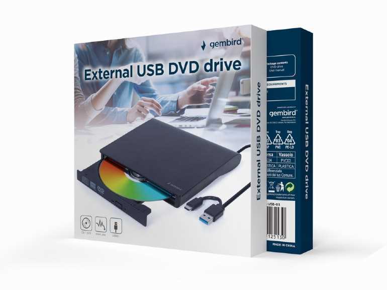 Gembird Dvd-Usb-03 External Usb Dvd Drive  Black