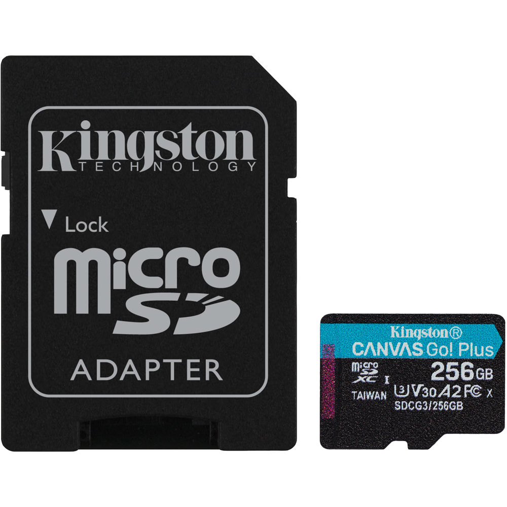 Kingston 256gb Micro Sdxc Canvas Go! Plus Class 10 Uhs-I U3 V30 A2 - Sdcg3/256gb