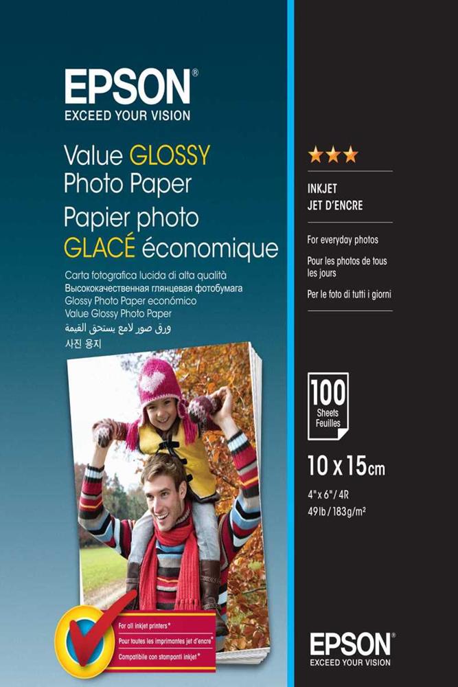 !value Glossy Photo      Paper 10x15  100 Sheet