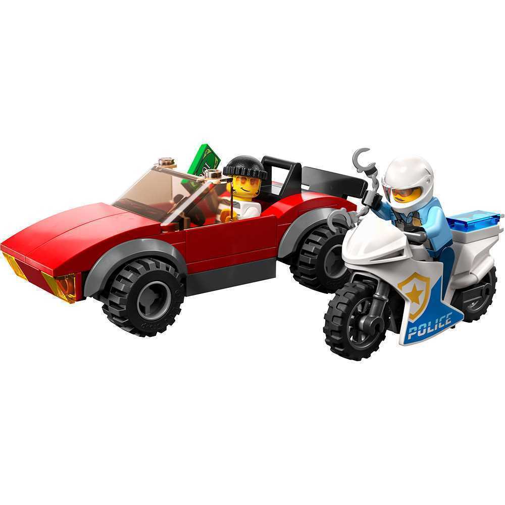 Lego City: Perseguição de Mota e Carro da Polícia | Idades 5+ | 59 Peças | Item 60392