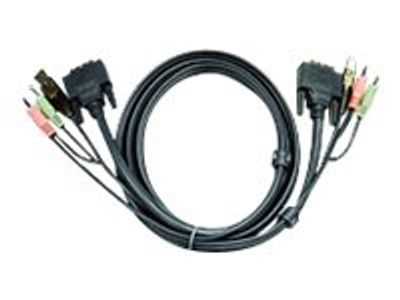 Cable Kvm Dvi-D 24+1-Pin Macho / Usb a Macho / 2x.