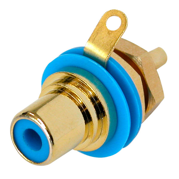 Rean - Phono Receptacle (Rca) - Gold Plated Contacts - Blue