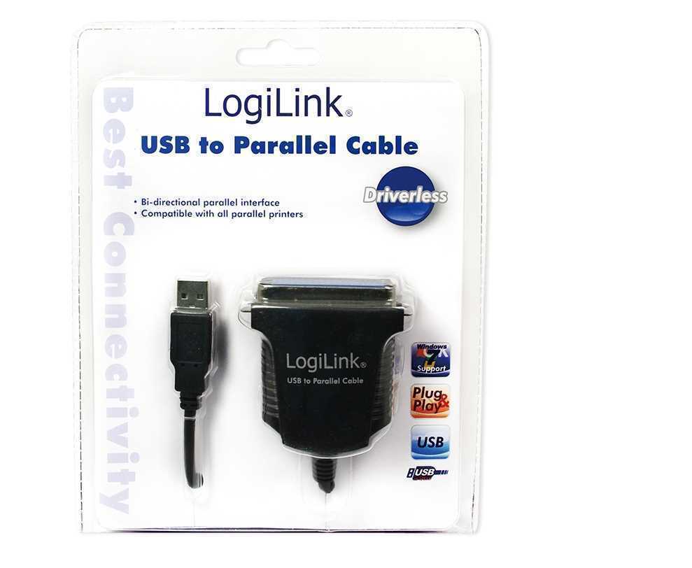Logilink Usb-Kabel Parallel  1.80m Schwarz