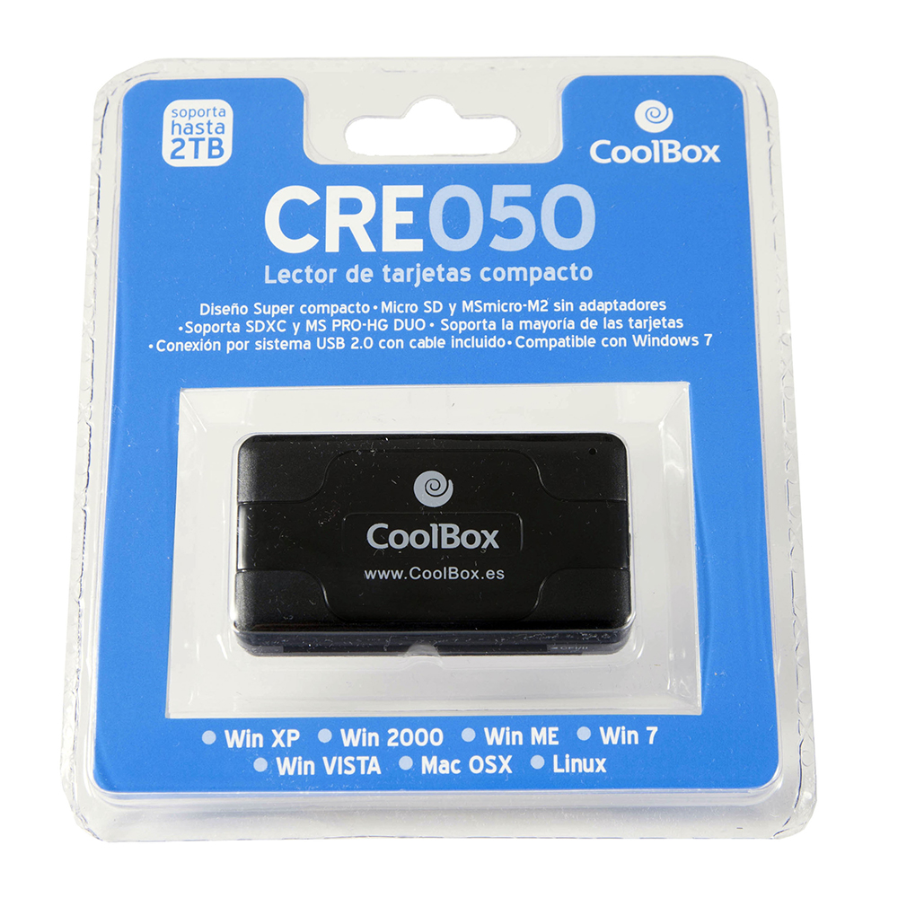 COOLBOX CRE 050 LEITOR DE CARTÕES USB 2.0 PRETO