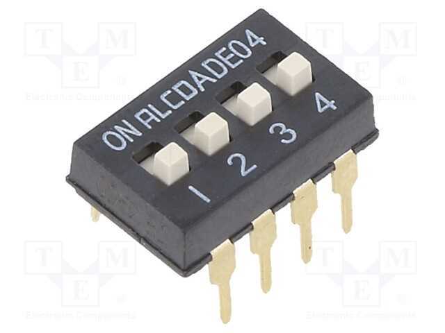 Interruptor: Dip-Switch, On-Off, 0,1a/24vdc, Pos: 2, -30÷85c, Tht