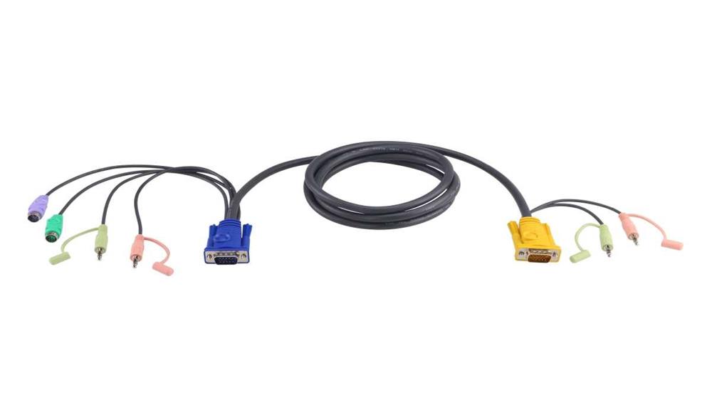 Cable Kvm Vga Macho / Conector 2x Ps/2 / 2x 3.5 M.