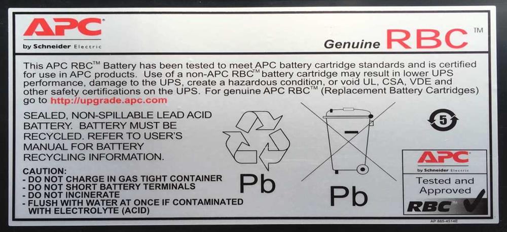 Apc Rbc18 Bateria Ups Chumbo-Ácido Selado (Vrla)