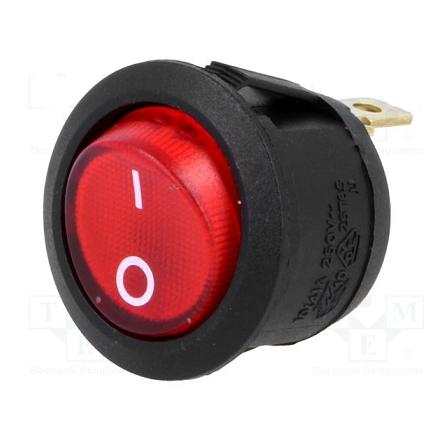 Interruptor Basculante Redondo Spst Rojo
