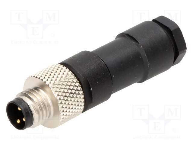 Conector: M8, Macho, Pin: 3, Simples, com Cabo, Ficha, Nano-Change