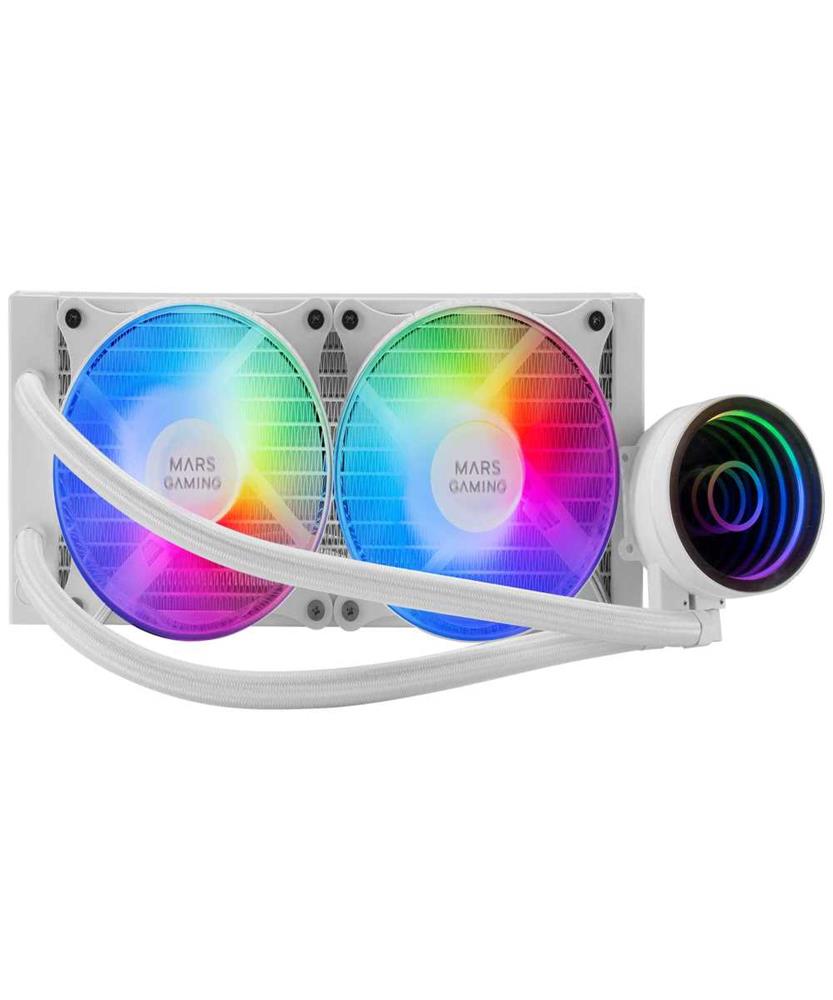 Cooler Mars Gaming Ml-One240 Watercooling Aio, 2x12cm Frgb Fan, Infinity Mirror, White