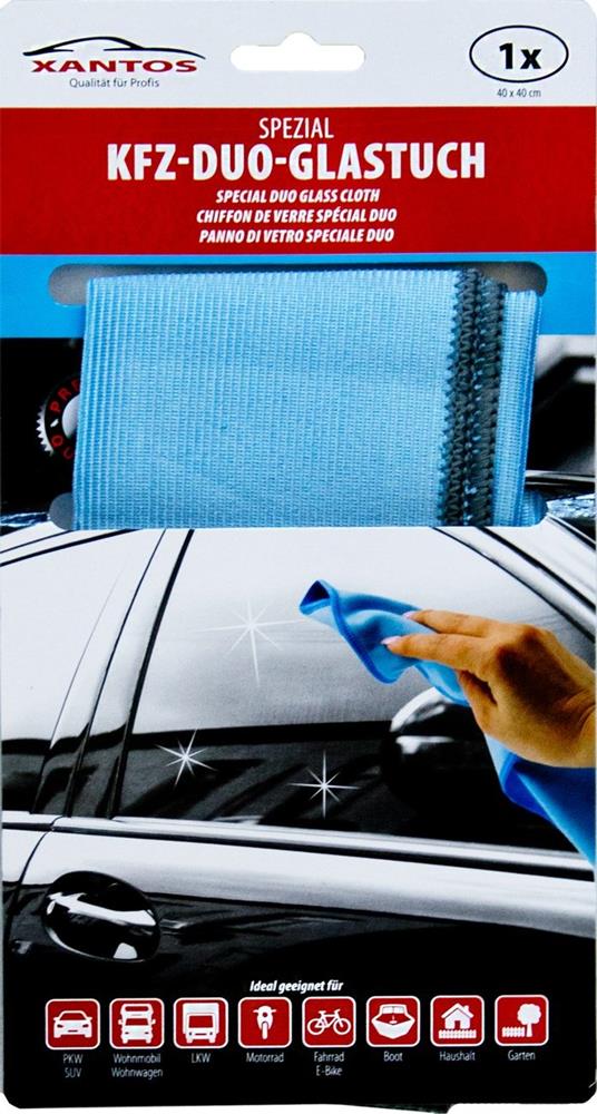 Xantos Duo Pano de Limpeza de Vidros 40x40cm Azul