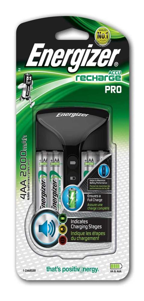 Energizer Pro Acu Hr6 Pow Battery Charger + 2 AA 2000 Mah Batteries