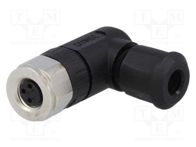 Conector: M8, Fêmea, Pin: 3, Angulares 90, com Cabo, Ficha, Ip67