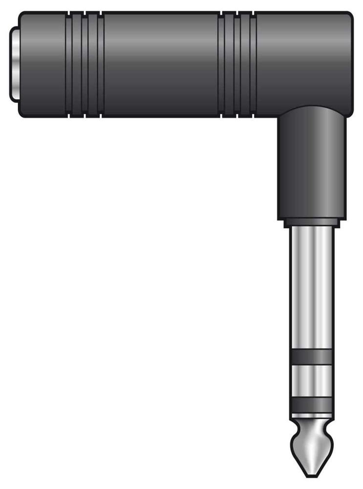 Adaptor 6.3mm Ra Stereo Jack Plug - 6.3mm Stereo Jack Socket