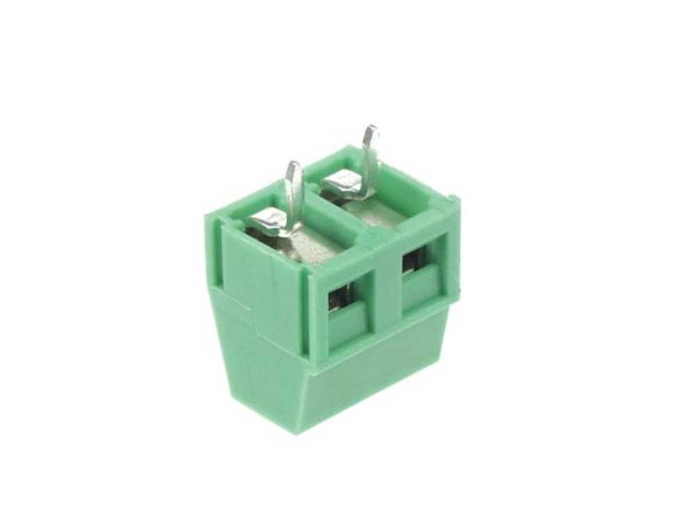 Professional Screw Terminal, Low Profile, 2-Pole, Green, 5mm Pitch