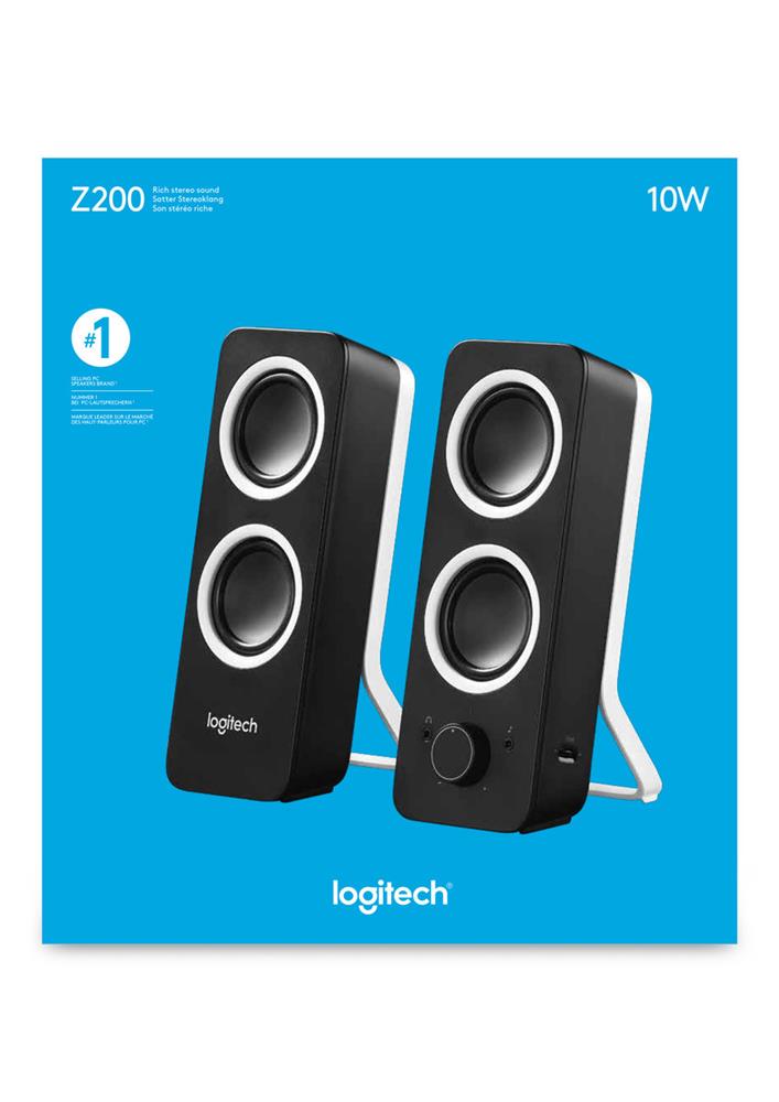 Colunas Logitech Z200 Stereo 2.0 10w Peak / 5w Rms Preto