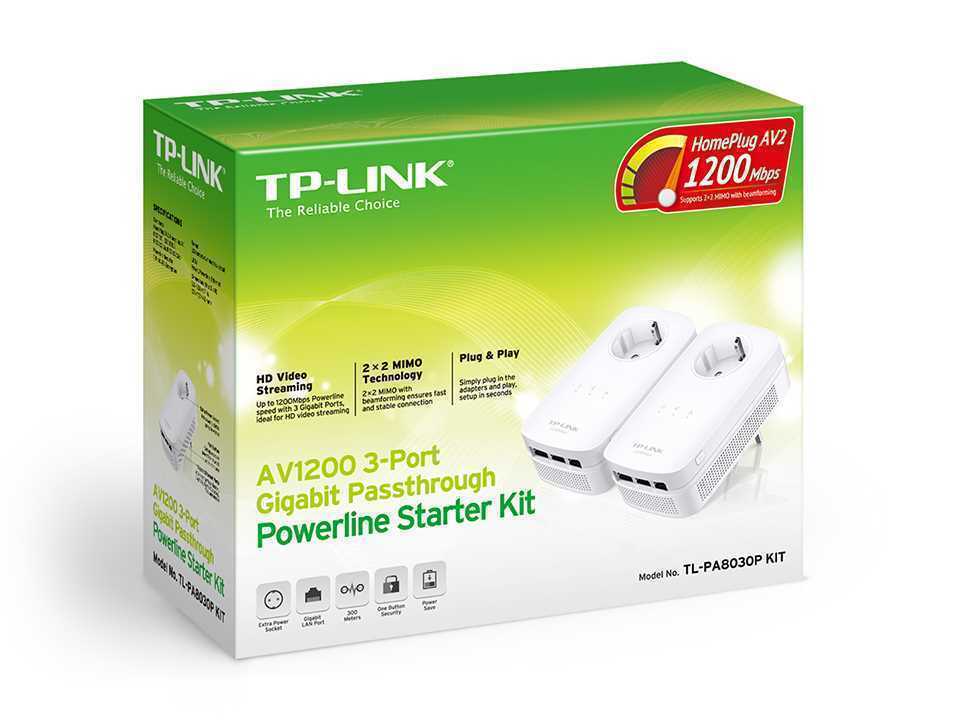 Kit 2 Adap Powerline Tp-Link Av1200 3xgigabit C/P.