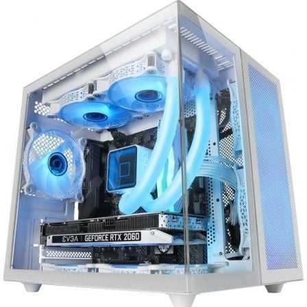 Caixa Mars Gaming Mc-Novam, M-Atx Premium Custom Aluminium Front Cooling + 90º Glass, Usb-C, White