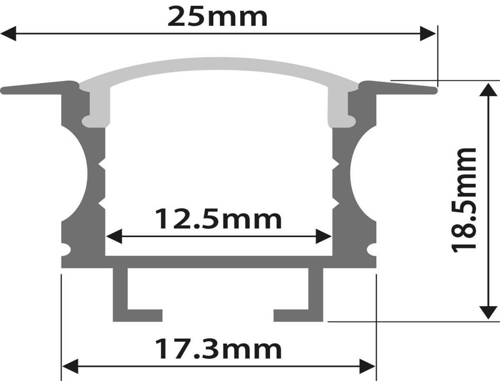 Fita de LED de Aluminio Profile Box Section 1m