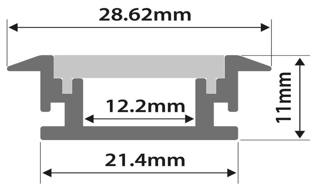 Fita de LED de Aluminio Profile M8 Shelf Slot 1m