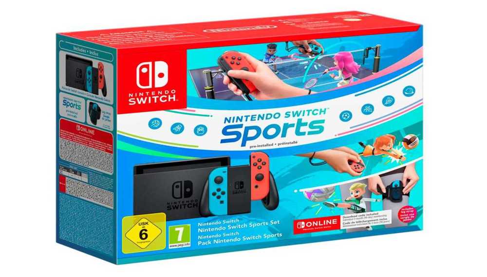 Nintendo Switch Console Blue/Red With Switch Sports And Leg Strap